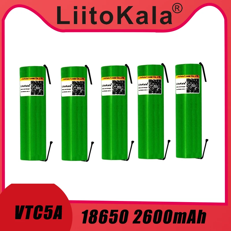 Liitokala C5A-N Max 40A Pulse 60A Оригинальная батарея 3 6 V 18650 перезаряжаемая VTC5A 2600mAh с высоким