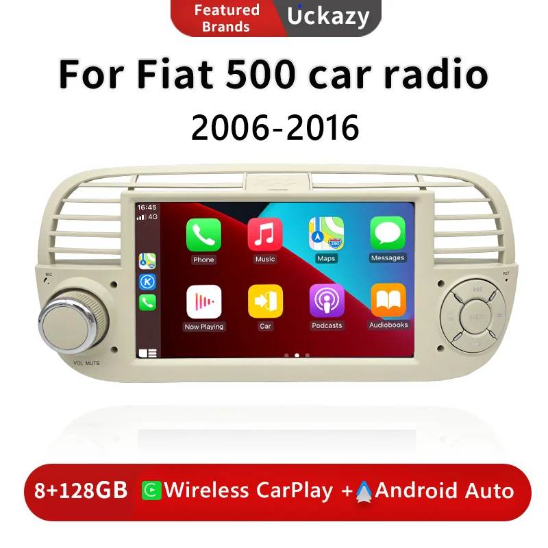 

Uckazy Android 13 Car Radio Player For FIAT 500 Abarth 2007-2015 Multimedia GPS Navigation autoradio Support Carplay RDS DAB