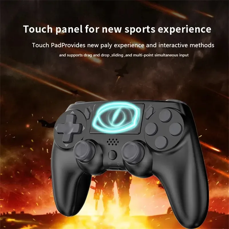 2026Wireless Gamepad with Six Axis Gyros Dual Vibration With Touchpad Game Controller For P5 P4 Game Console Windows PC Joystick