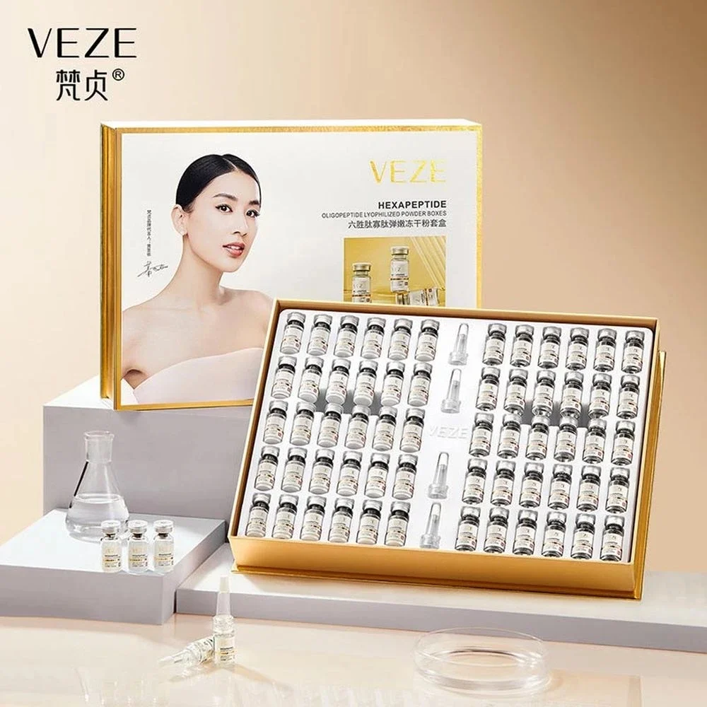 

VEZE Hexapeptide Oligopeptide Lyophilized Powder Set 30 Pairs Hydrating Moisturizing Pore Shrinking Facial Skin Care Serum