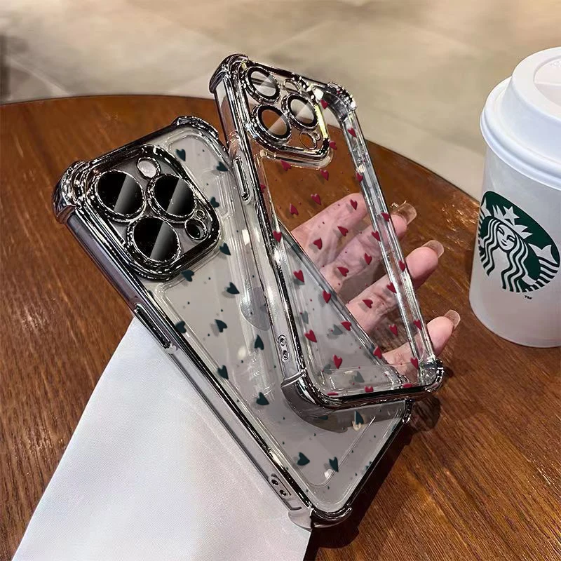 Plating Little Love Heart Phone Case Cover