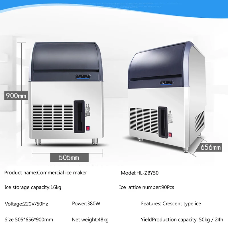 Quick Ice Production 180kg Air Cooled Automatic Hotel Ice Maker Crescent Machine