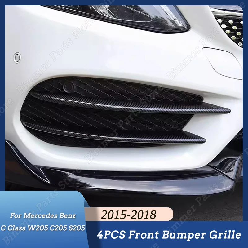 Для Mercedes Benz C Class W205 C205 S205 автомобильный передний бампер спойлер сплиттер противотуманная фара решетка вентиляционного отверстия крышка тюнинг 2015-2018