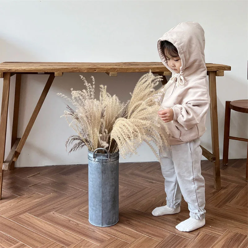 3352C Baby Jackets Autumn New Hot Sale Long Sleeve Casual Boy's Coat Comfortable Hooded Zipper Girl's Sweater Coat