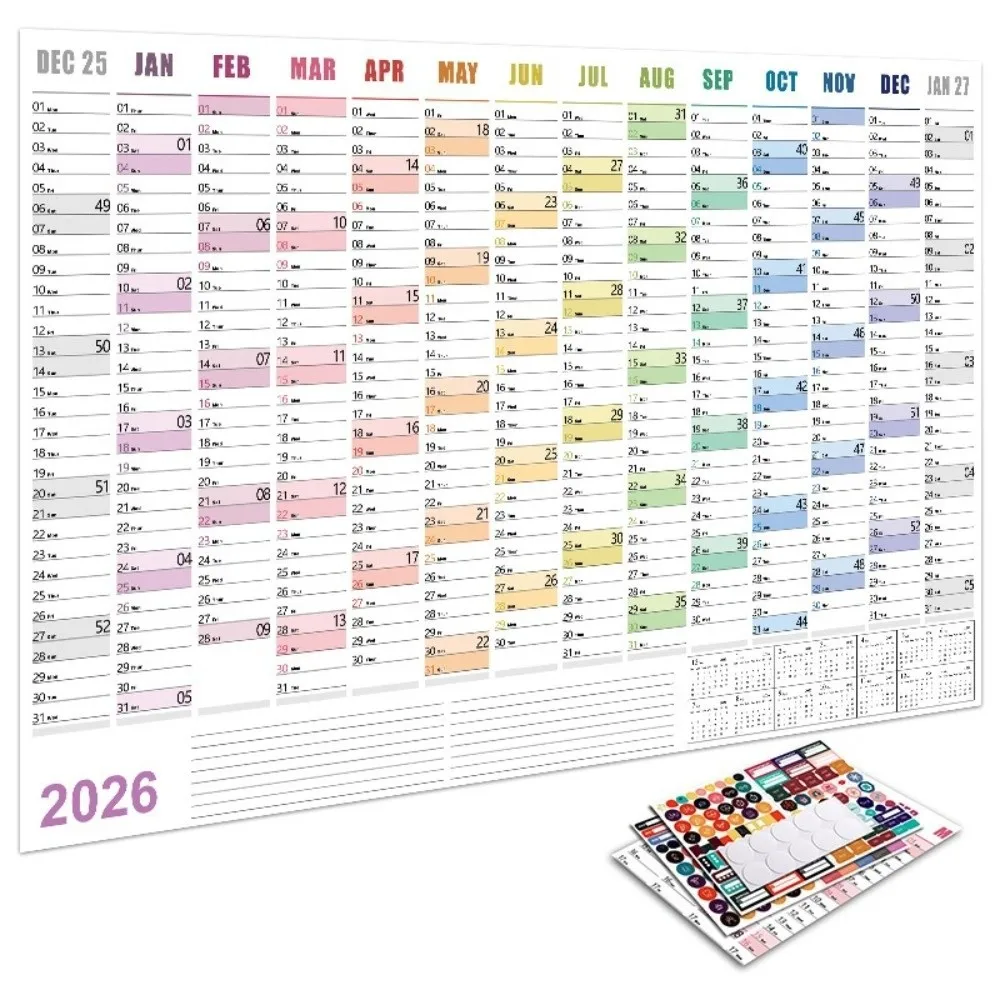 Wall Hanging Annual Planner Calendar with To-Do List and Memo Pad