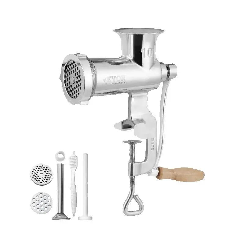 SucceBuy Manual Meat Grinder 304 Stainless Steel Hand Meat Grinder with Steel Table Clamp Meat Mincer Sausage Maker 1