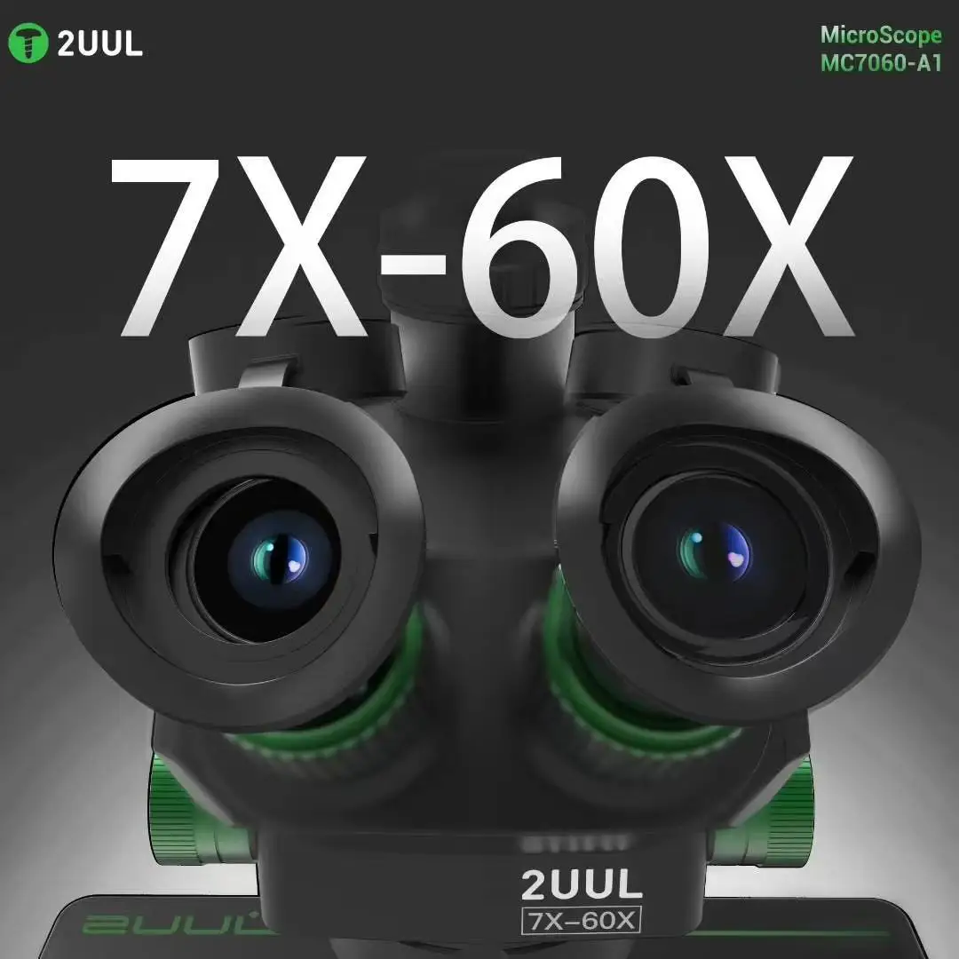 2UUL MC7060-A1 현미경 7-60X 삼안 정밀 현미경, 휴대폰 PCB 미세 작업 수리 도구용