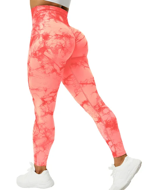 CHRLEISURE Tie Dye Push Up High Waist Leggings Stretch Athletic Women Sexy  Pants Casual Seamless Gym Knitting Leggings Femme, Beyondshoping