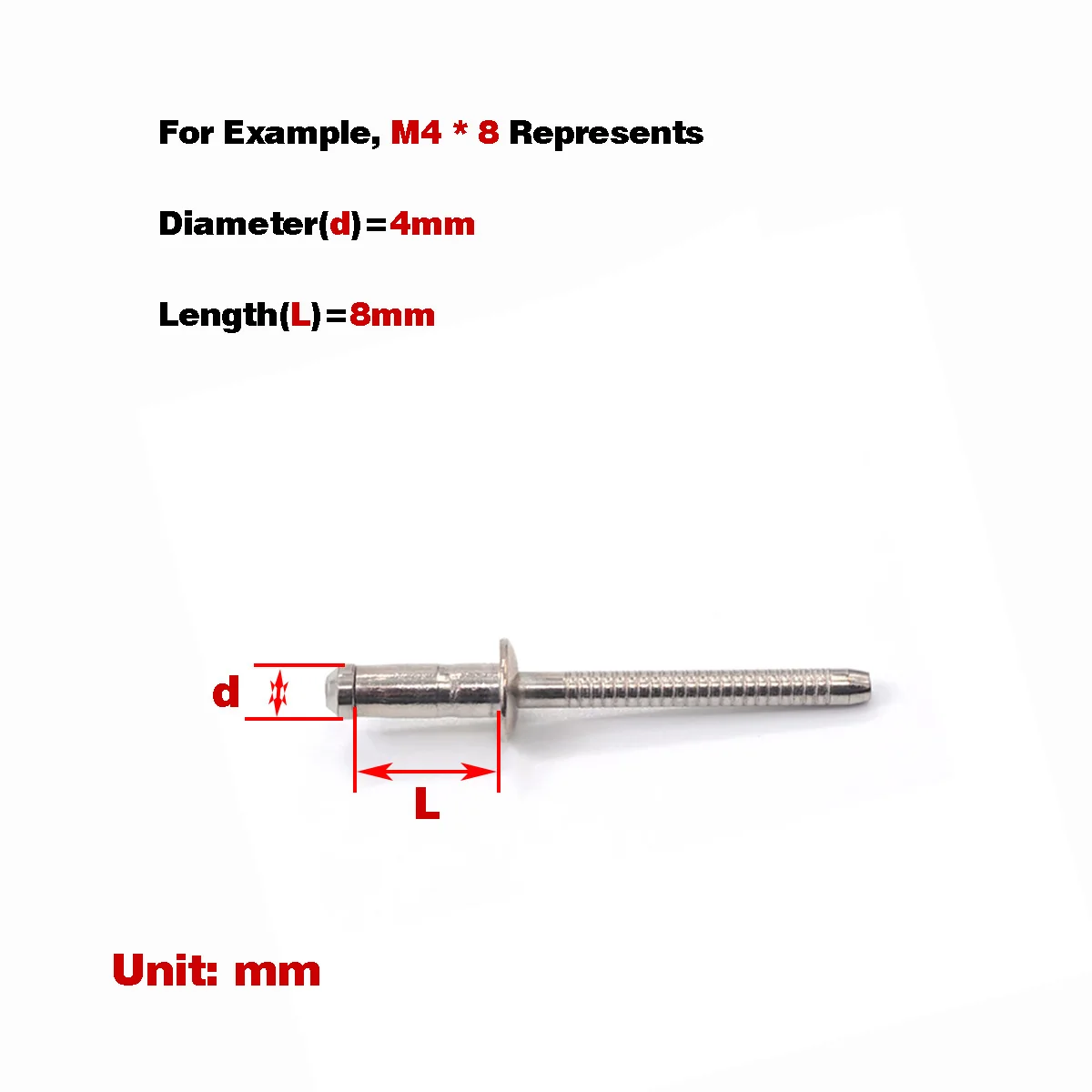 

304 Stainless Steel Single Drum Rivet/Structural Core Pulling Rivet