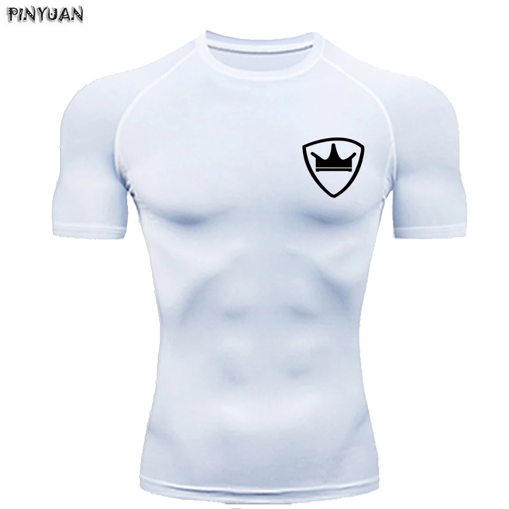 

Мужская компрессионная футболка с коротким рукавом, спортивная одежда для фитнеса, одежда для бега