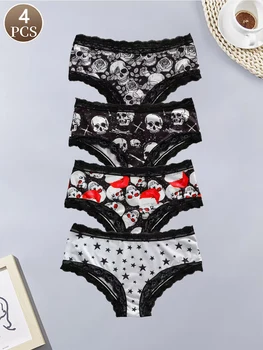 4-PCS women's panties sexy lace panty fashionable and comfortable Christmas shorts for girls female underpants 1