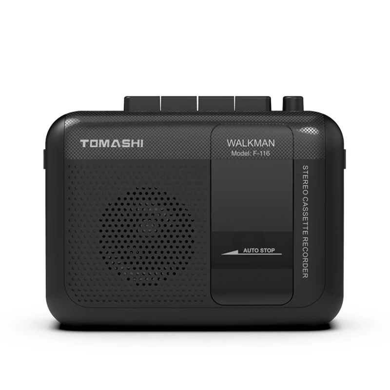 Cassette Player TOMASHI F-116 Portable Stereo Cassette Player Tape Recorder Walkman with Microphone,Headphone Jack,Built-in Speaker cassette player