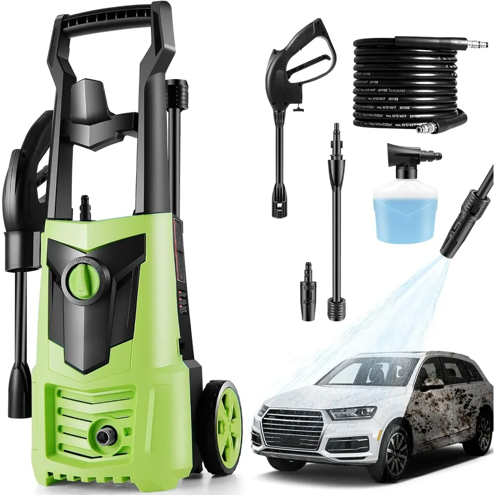 

Electric Pressure Washer Pressure Washer 1600W Power Washer High Pressure Cleaner Machine with Gimbaled Nozzles Foam Cannon