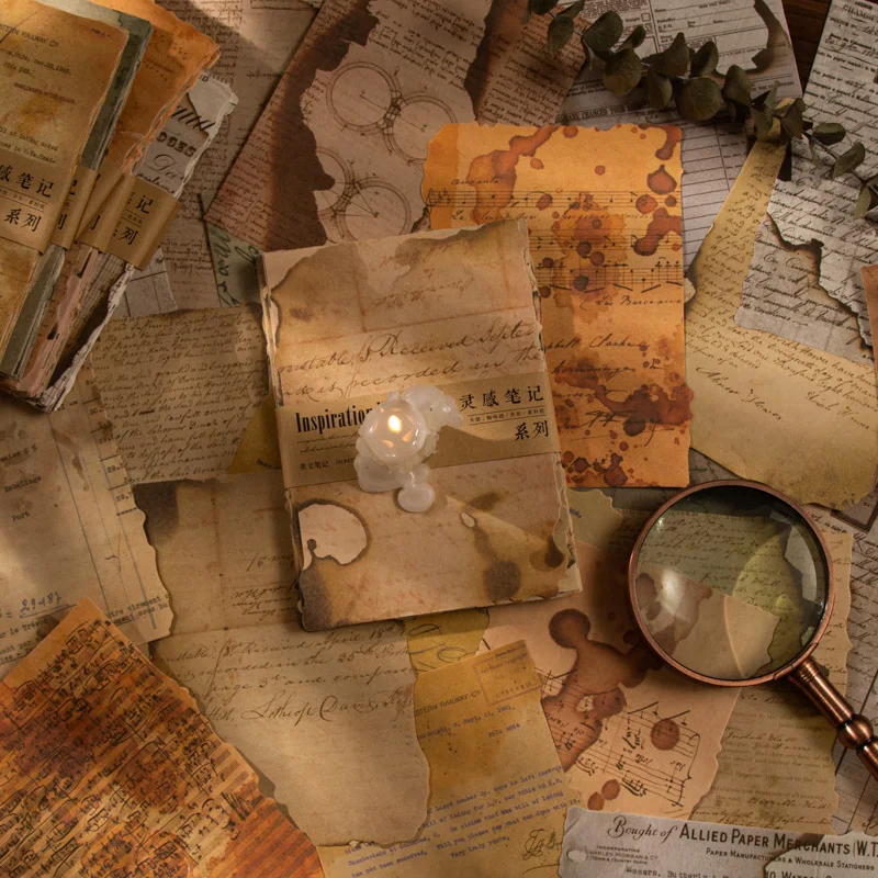 50 fogli Fuoco vecchi tracce Materiale Carta Forniture carta ispirazione note manuale Materiale adesivi decorativi Collage Scrapbook - immagine 2