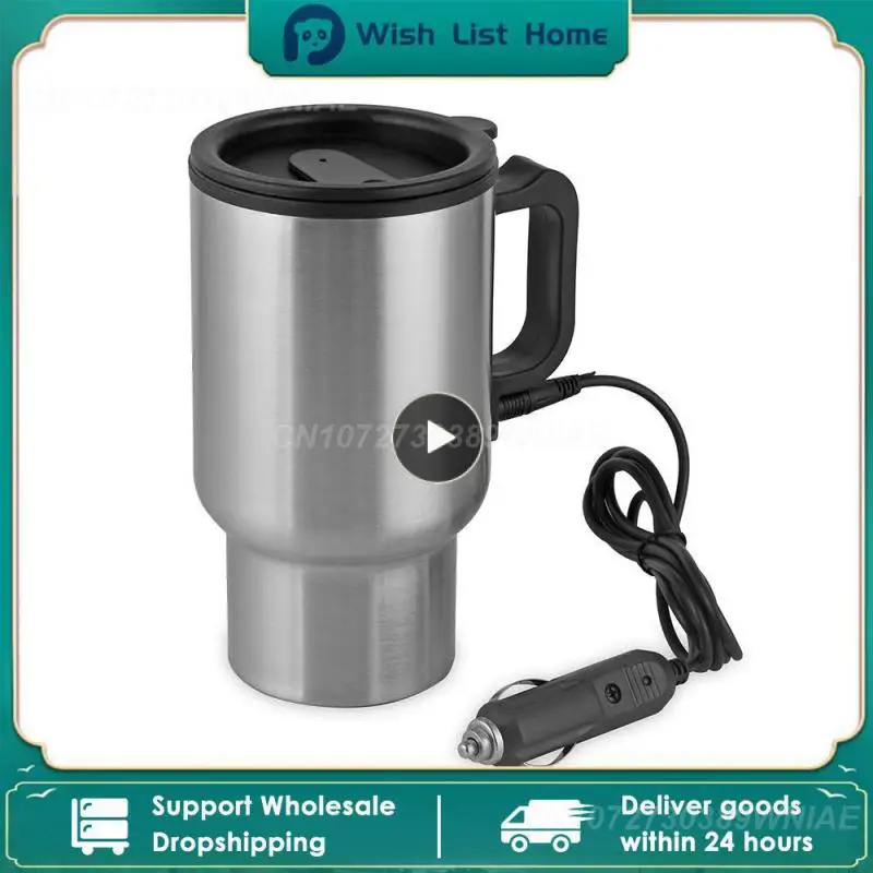 

12V 450ml Electric Water Kettle Stainless Steel Car Heating Cup Coffee Tea Car Cup Mug Travel Water Coffee Milk Thermal Mug