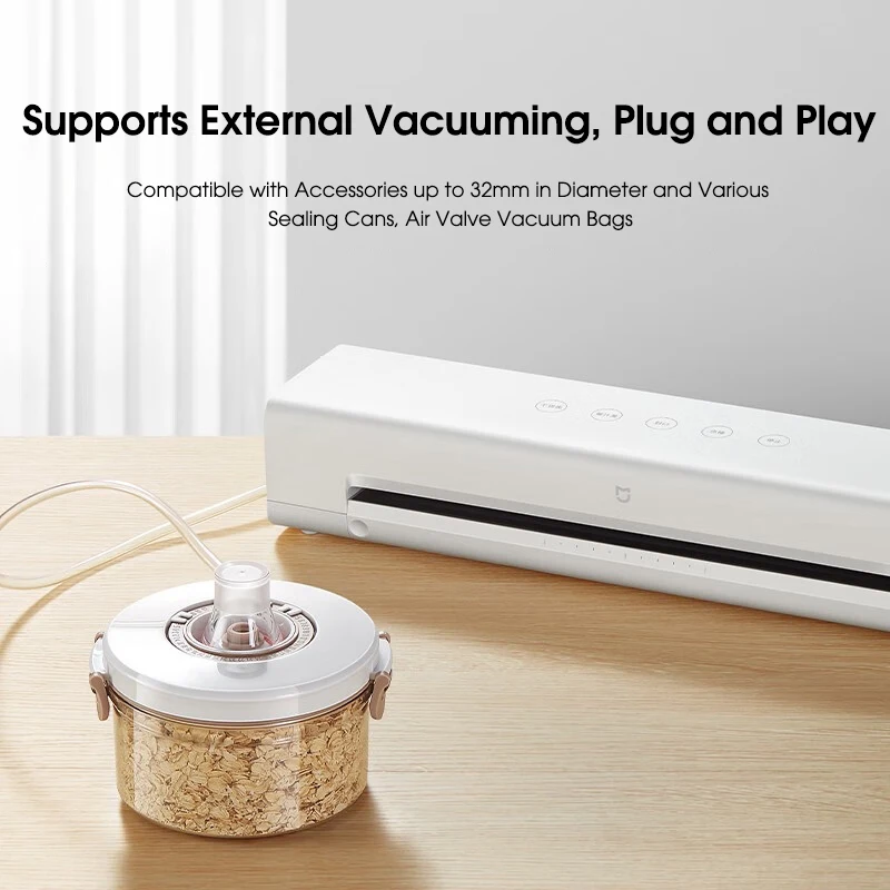 XIAOMI MIJIA Vacuum Sealers Machine 220V With Free 10pcs Vacuum Bags For Kitchen Household Food Vacuum Sealer Packaging Machine 3