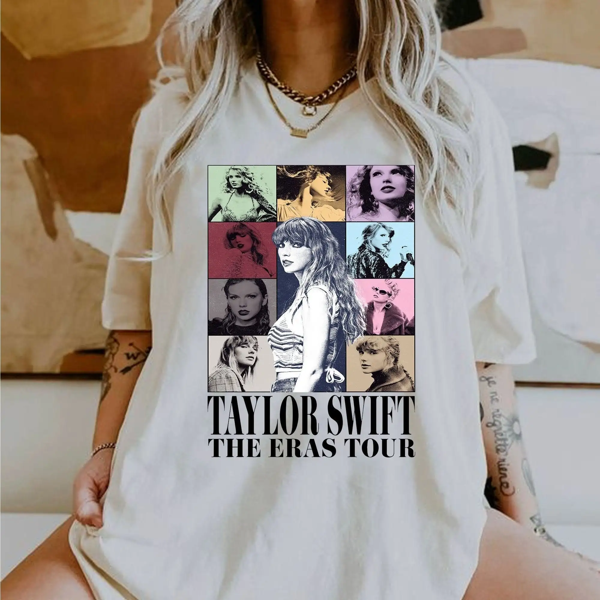 Maglietta Taylor Vintage Swiftie Taylors Album The Eras Tour 2023 Rock Music Sweat