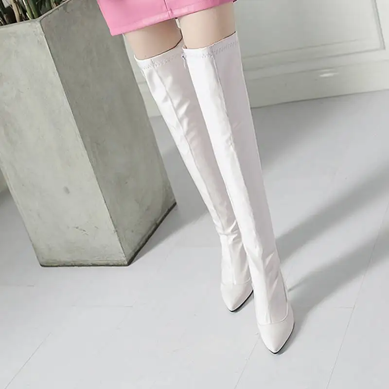 REAVE CAT 2022 여성용 앵클 부츠, 뾰족한 발가락, 얇은 하이힐, 8cm, 슬립온 빅 사이즈 34-48, 솔리드, 우아한 데이팅 패션 슈즈, S4259