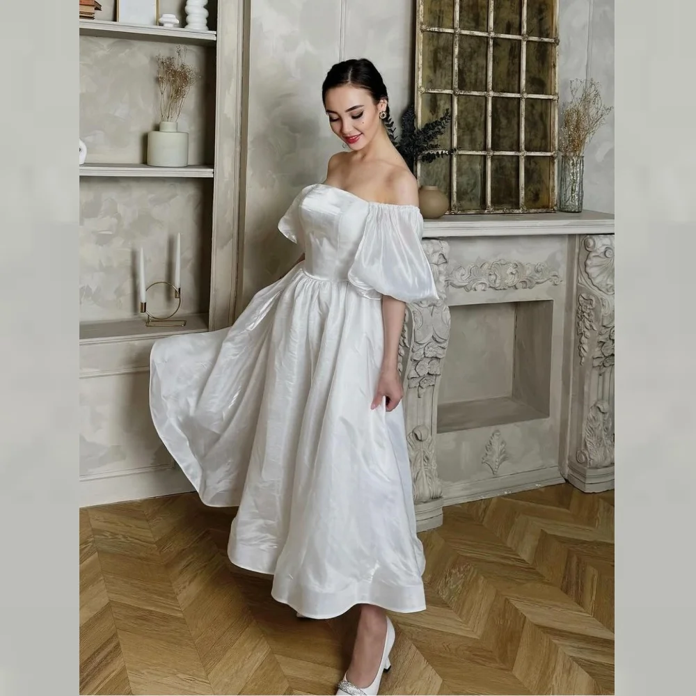 

Prom Dress Evening Saudi Arabia Jersey Draped Pleat Ruched Valentine's Day A-line Off-the-shoulder Bespoke Occasion Gown