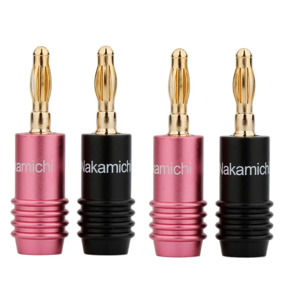 

8PCS BA1449 Hi End Nakamichi 24k Gold Plated Banana Terminal Jack plug Musical Speaker Cable Wire Plugs Connector Adapter