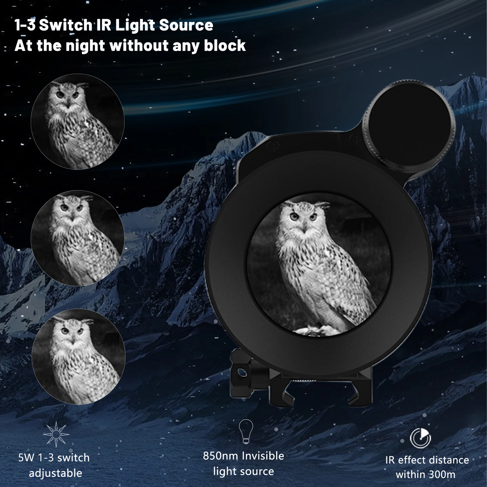 ZIYOUHU NV075 Monocular Night Vision 1080P HD Video Camera Crosshair Cursor Target Position Camping Clip-on Digital Monocular digital monocular