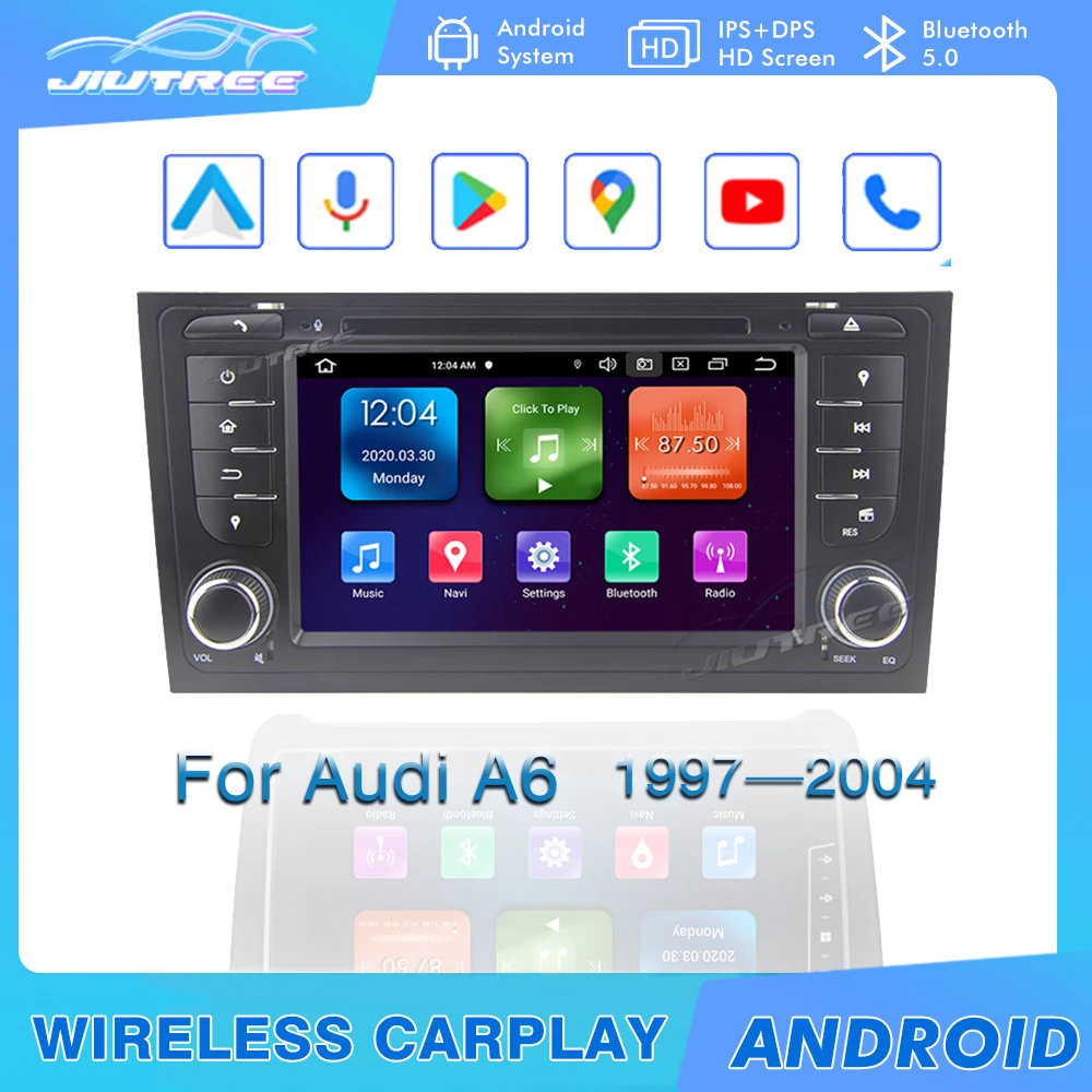 

4G Android 11 For Audi A6 S6 RS6 1997 1998 1999 2000 2001-2004 2din Car Radio Multimedia Video Player Navigation GPS Audio 2 DIN
