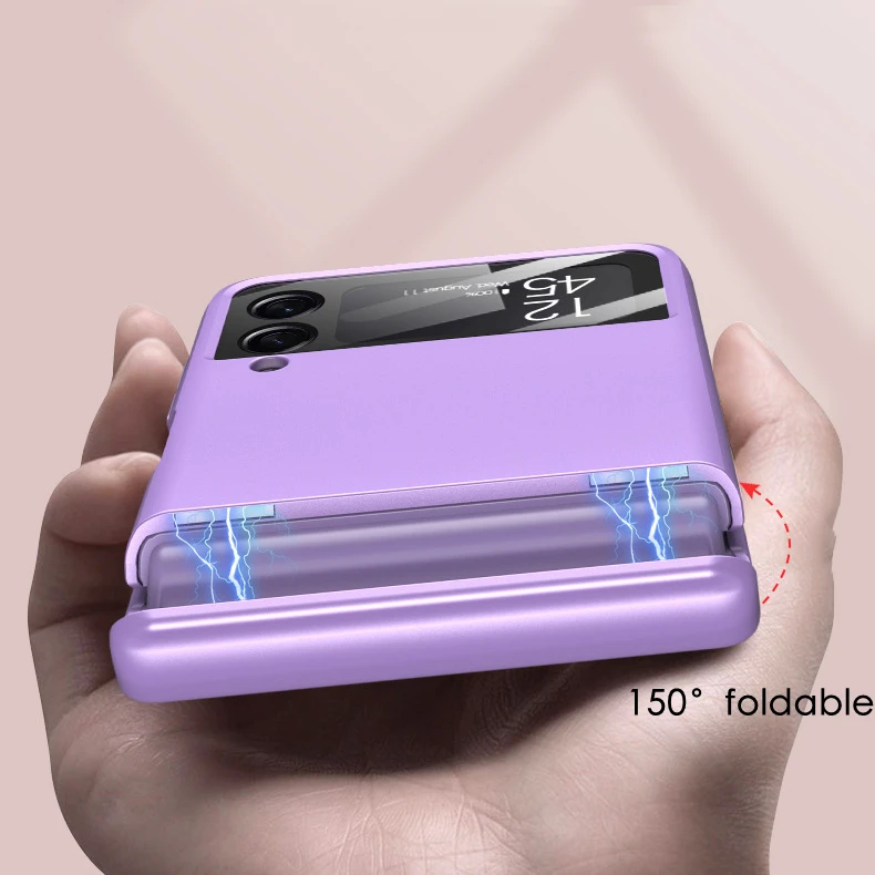 Luxury Case for Galaxy Z Flip 3 4 5G Magnetic Hinge Full Protection Cover Camera Glass Business Hard Back Case for Z Flip3 Flip4 samsung galaxy z flip 3 5g case