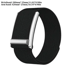 Premium Shockproof Nylon Elastic Sport Arm Band - Adjustable, Scratch - Resistant & Breathable - 42cm (Black)