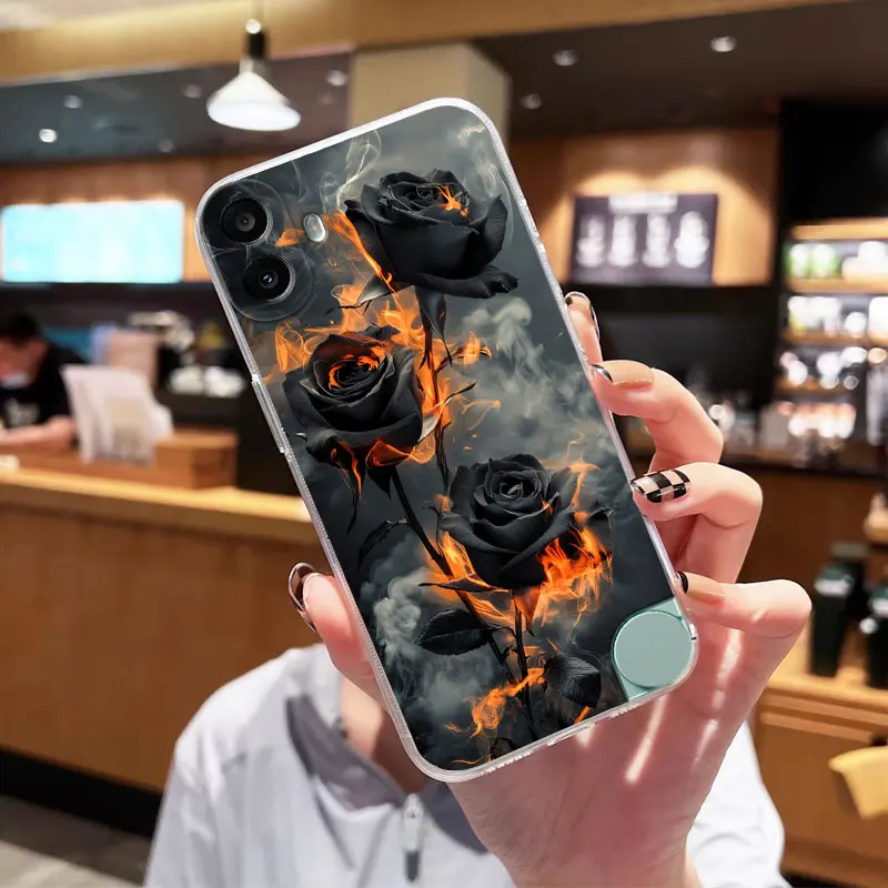 Clear Shockproof Soft Silicone Back Cover Case with Cat Design for CMF Phone 1 2A Plus and Phone 2 2A 5G