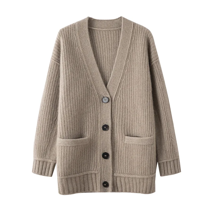 Women Long Sleeve Knitted Sweater Coat Autumn Winter