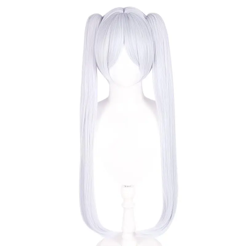 Frieren Beyond Journey's End Silver Gray Long Straight Wig Cosplay
