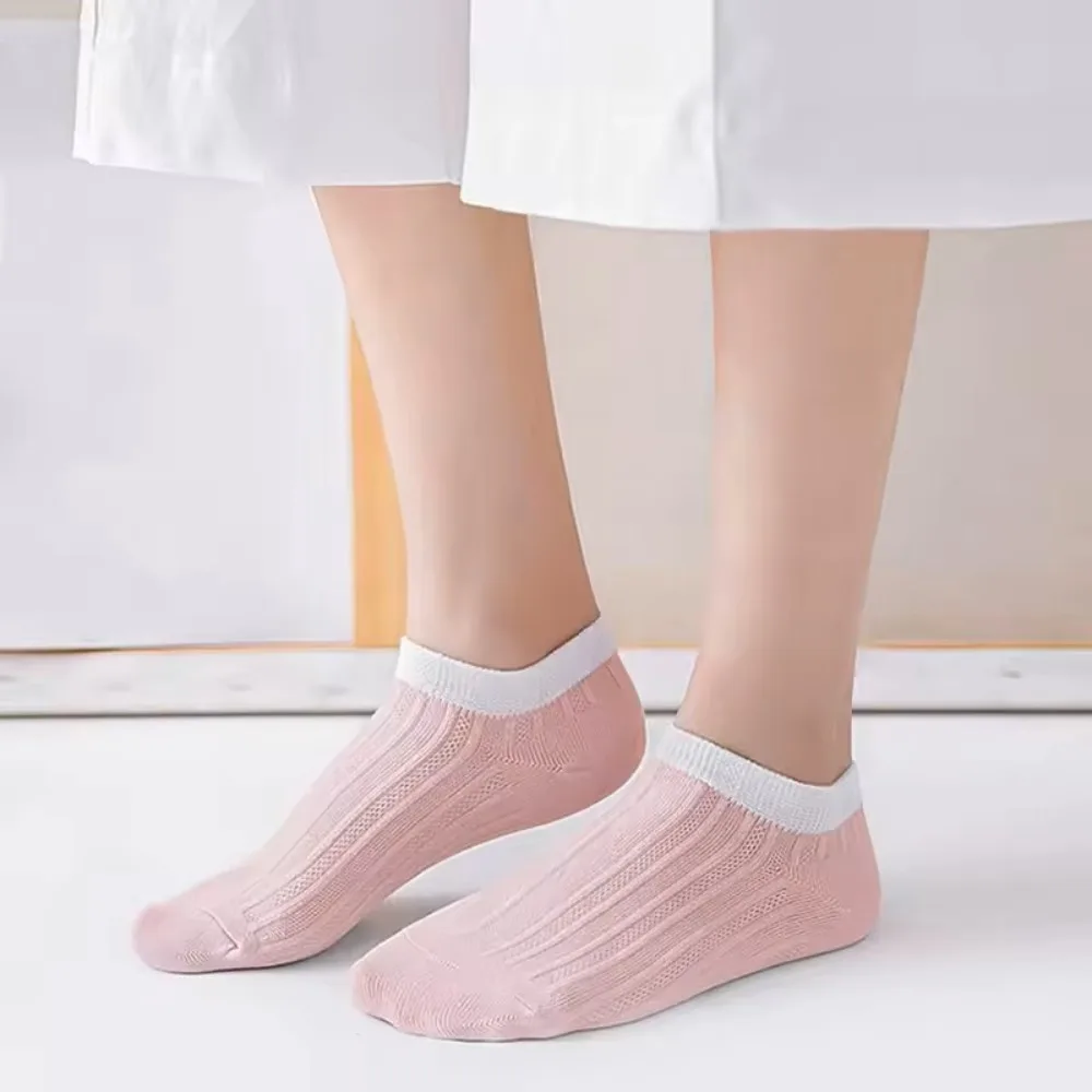 Multicolor Breathable Thin Ankle Socks Women Moisture Wicking