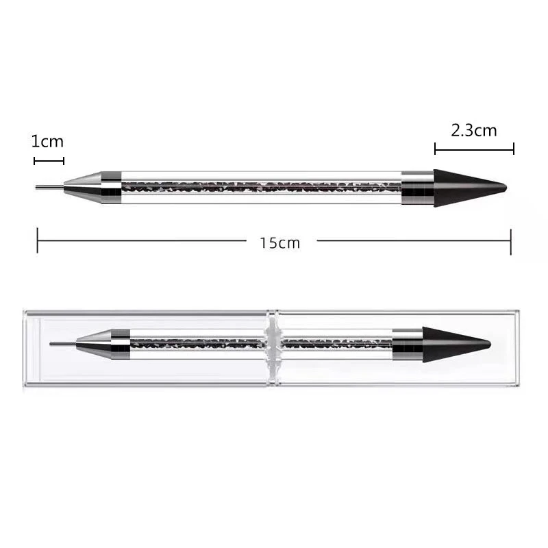 Dual Head Rhinestones Pick Tool Acrylic Metal Dotting Wax Pen Rhinestones Gem Picker Crystal Picking Nail Art Studs Dotter 1Pc
