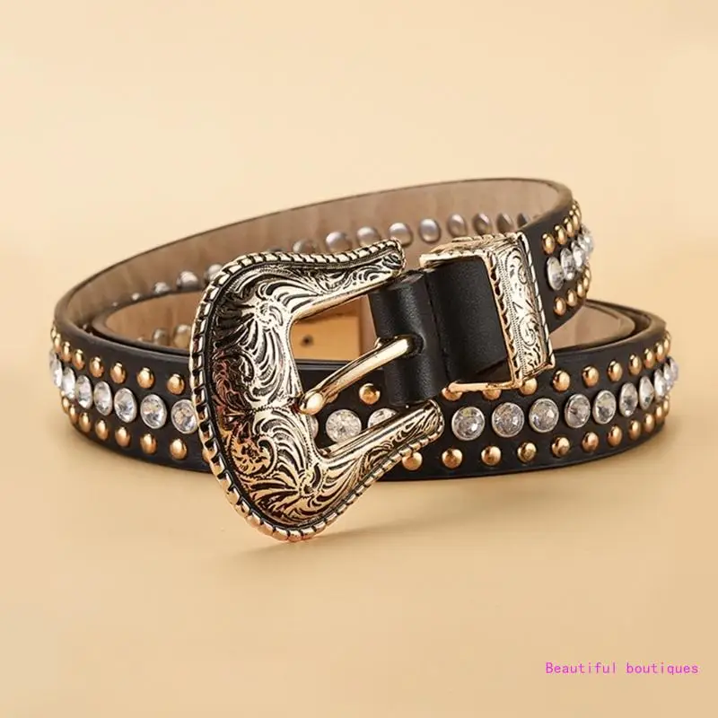 

Relief Flower Buckle Waist Belt Shinning Buckle Belts for Women Men Luxury Waist Strap for Jeans Dress DropShip