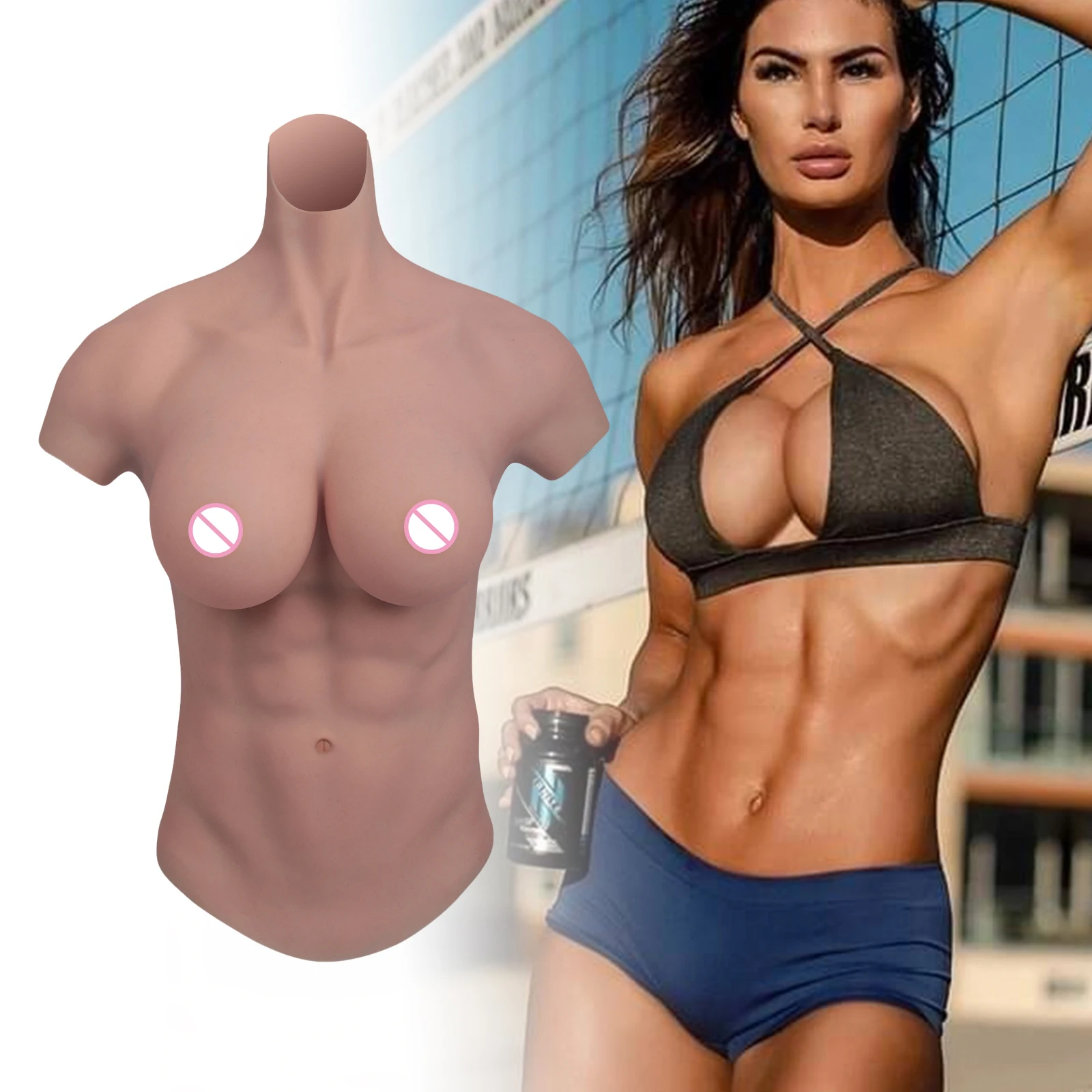 U-Charmmore 8Th Bodybuliding Fake Muscle Body Suit Cosplay Silicone Per Crossdress Transgender Drag Queen Muscle Barbie