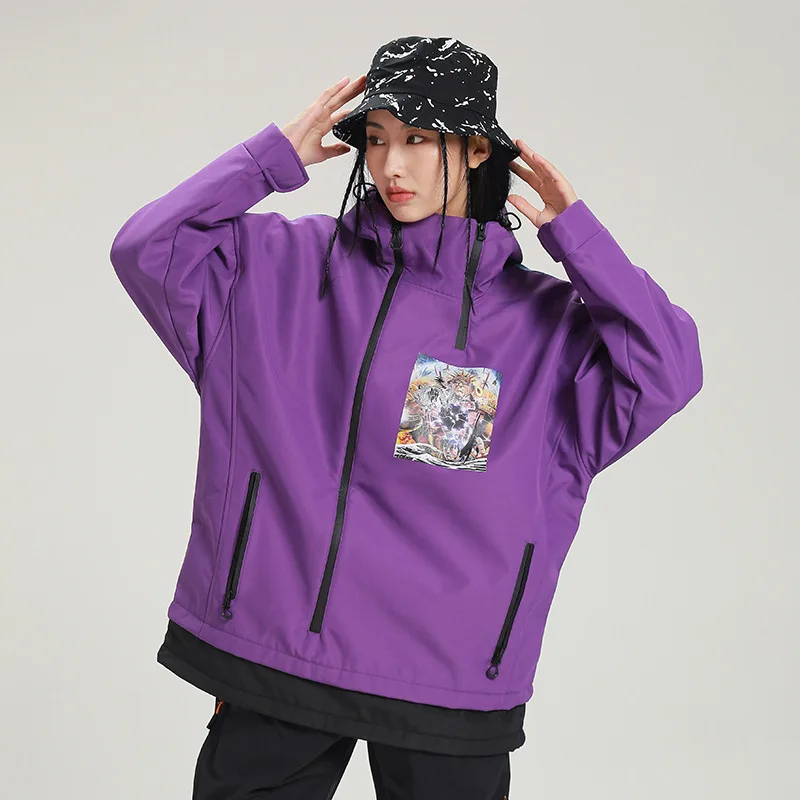 New Couples Ski Wear Snow Clothing Oversize Cool Pullover Ski Jacket Snowboard Clothes Women and Men