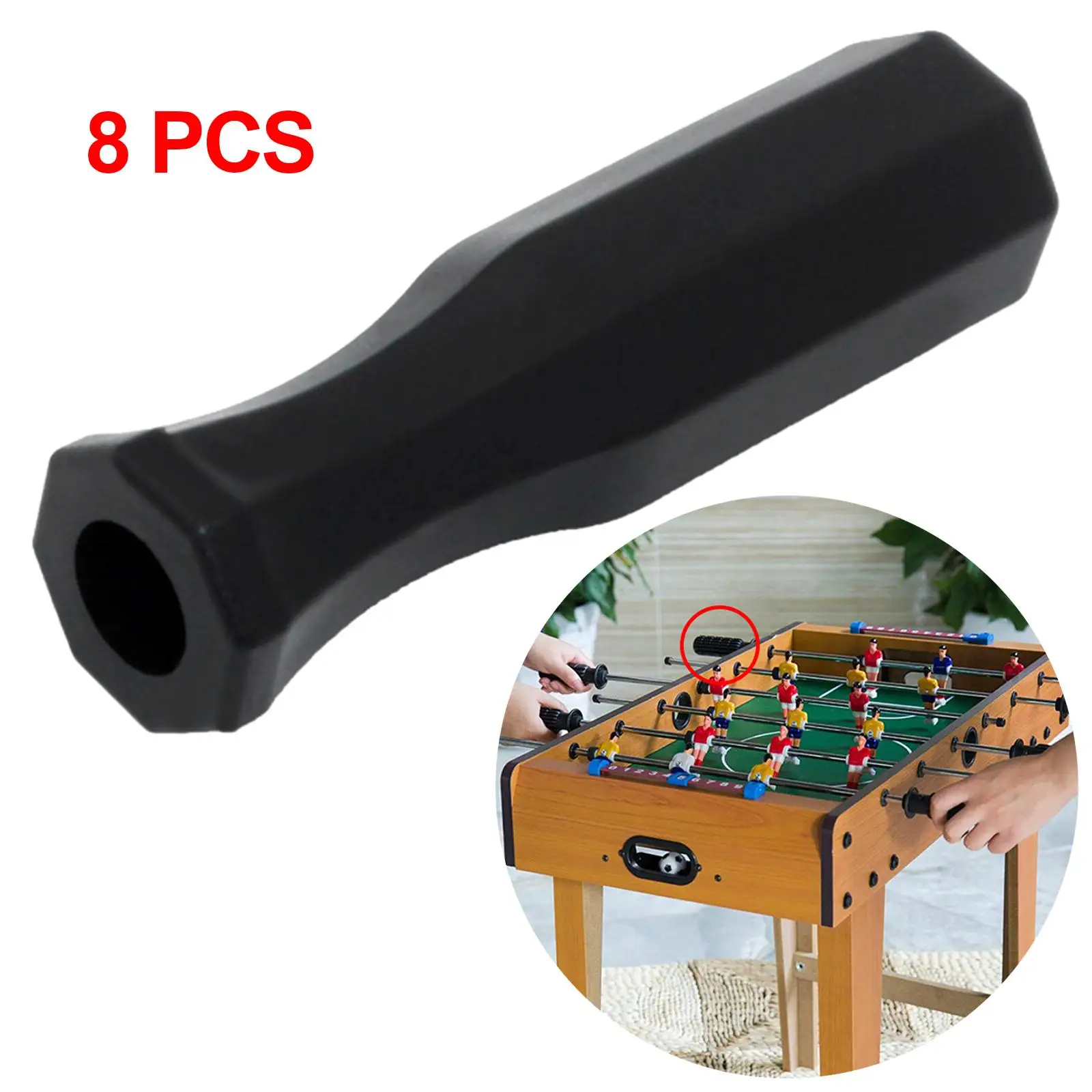 8 Pieces Foosball Handle Grips 5/8 Inch Foosball Rods Octagonal Handles