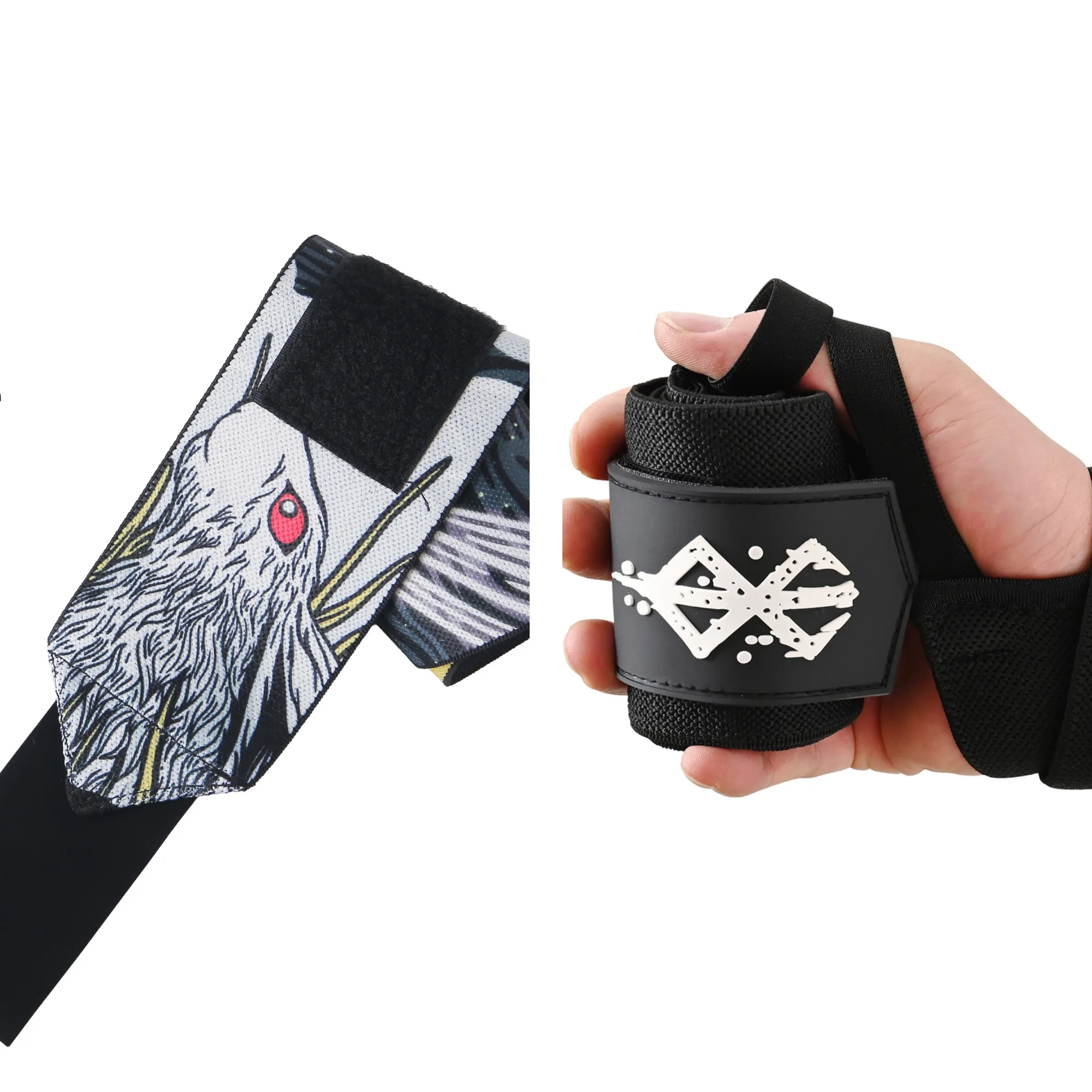 Berserk Anime Flexible Wrist Wraps for Weightlifting - Adjustable and Elastic Gym Wrist Support