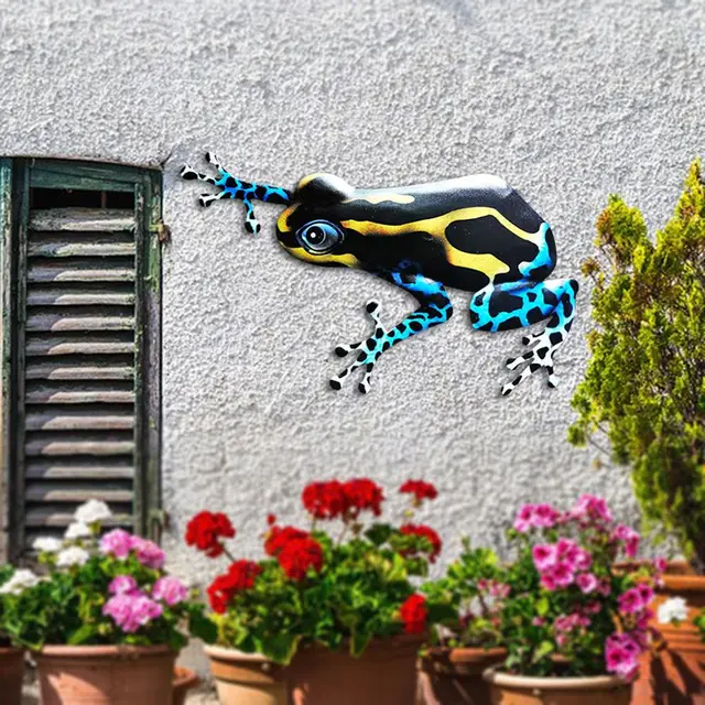 1 Pcs Fémbéka Falfali Függő Szobrok Beltéri És Kültéri Faldekorációk Díszek Otthoni Kerti Medál Udvar Vas Művészeti Béka Szobor - Image 6