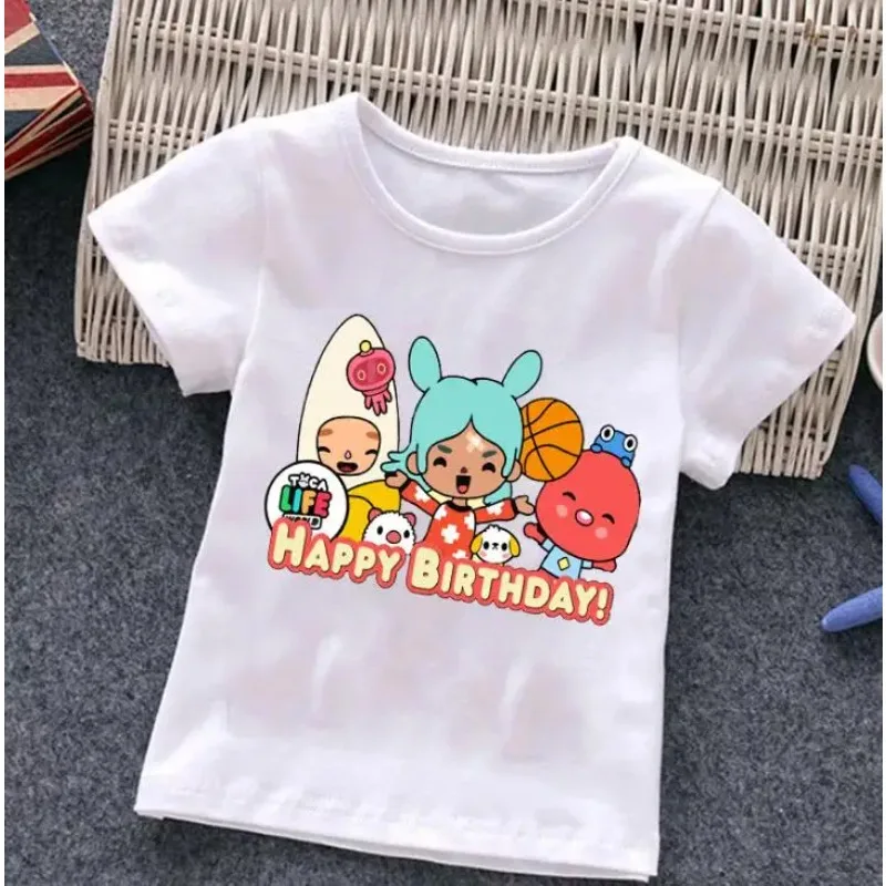 

Life World T-shirt New Summer Guys Girls Children's Print Short-Sleeved Toca Boca Children Cartoon Animation Game Clothing