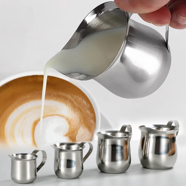 Stainless Steel Milk Frothing Pitcher Espresso Steaming Coffee Barista  Latte Frother Cup Cappuccino Milk Jug Cream Froth Pitcher - AliExpress