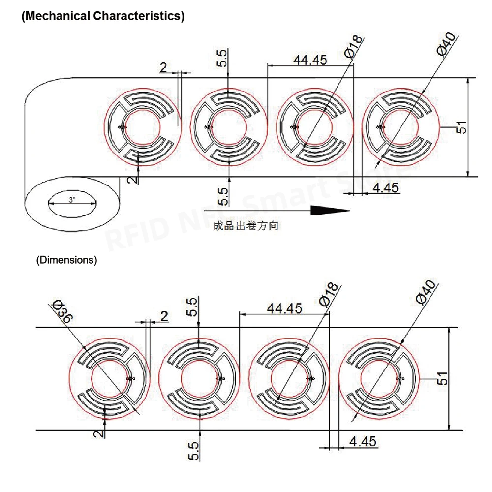 10PCS RFID UHF 태그 장거리 스티커 습식 인레이 860-960mhz 외계인 HEC EPC 글로벌 Gen2  ISO18000-6C 40MM RFID 라벨 - AliExpress