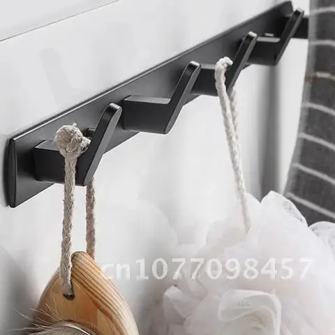 

Installation No Drilling Towel Hanger Space Aluminum Wall Hook Coat Clothes Holder for Bathroom Kitchen Bedroom Hallway 2 Ways