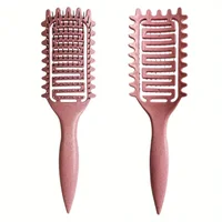 Brosse coiffante pour définir les boucles, brosse à cheveux creuse pour démêler les cheveux, peigne pour cheveux bouclés mouillés, outils de coiffure pour barbier 6