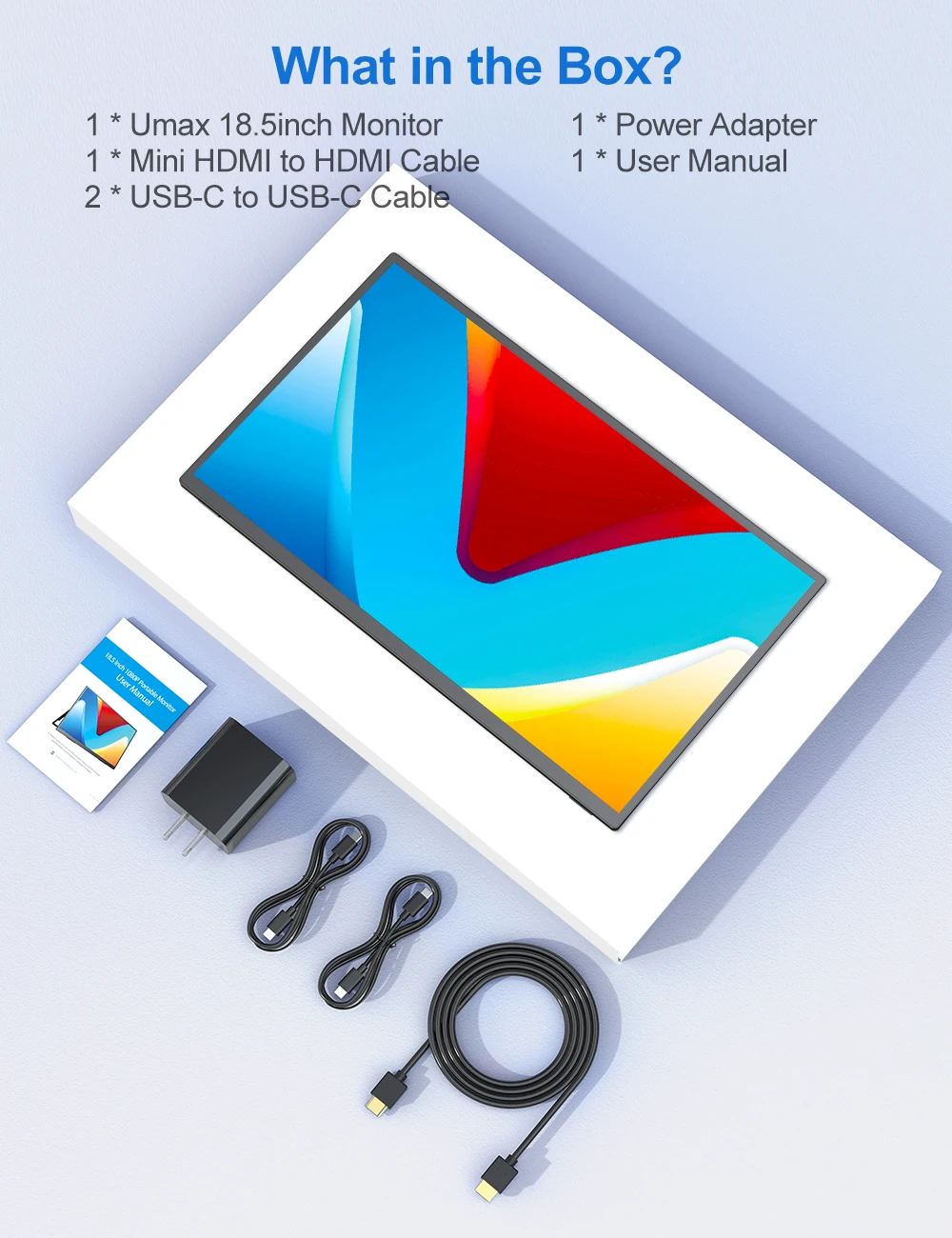 UPERFECT ޴  100% sRGB 1080P FHD IPS Ӹ   ÷, űĵ VESA Ŀ , 18.5 ġ, 120Hz