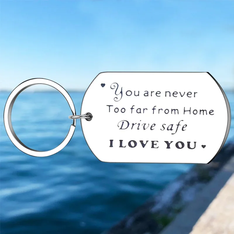 

Hot Son Daughter Keychain Pendant Drive Safe I Love You Key Chains Birthday Gift
