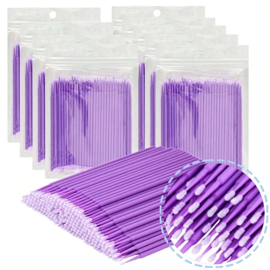 Micro Eyelash Applicators Brushes Disposable Makeup Cotton Swab for Precise Application Lipstick Cosmetic Accessories 200pcs