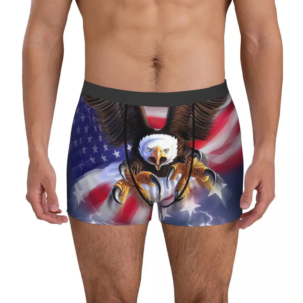 

Eagle United States Underpants Breathbale Panties Male Underwear Print Shorts Boxer Briefs