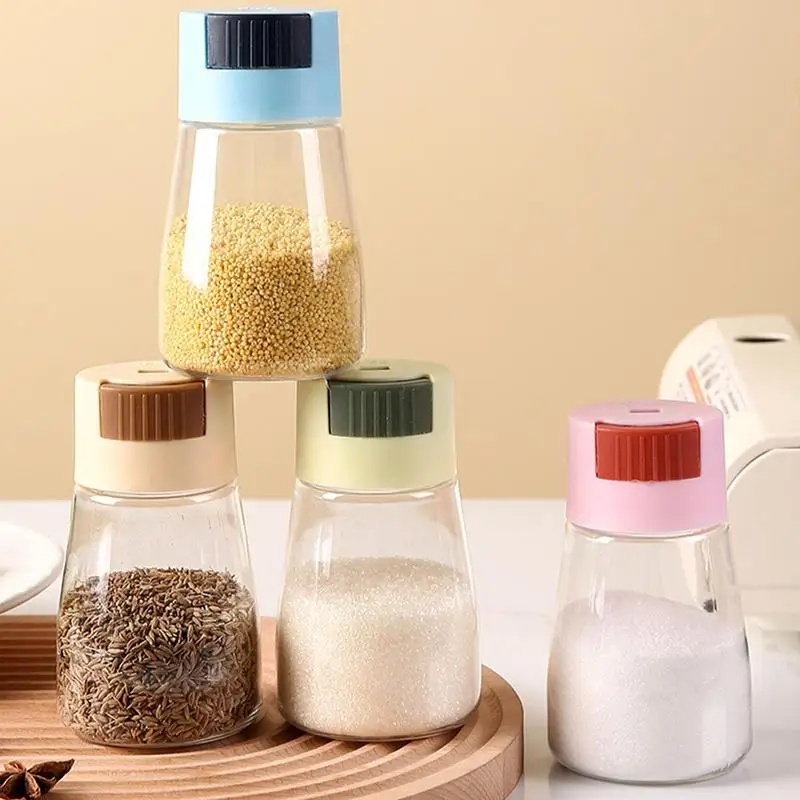Spice Shaker Spice Shaker Set Quantitative salt shaker control salt shaker jar sprinkle tool Dust-proof Seal Transparent Kitchen seasoning bottle