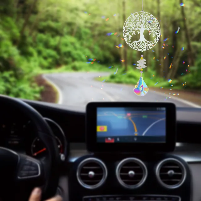 Crystal Light Catcher Kerti Díszek Metal Dream Ablak Terasz Dekoráció Állat/Élet Fa Színes Gyöngyök Otthoni - Image 3